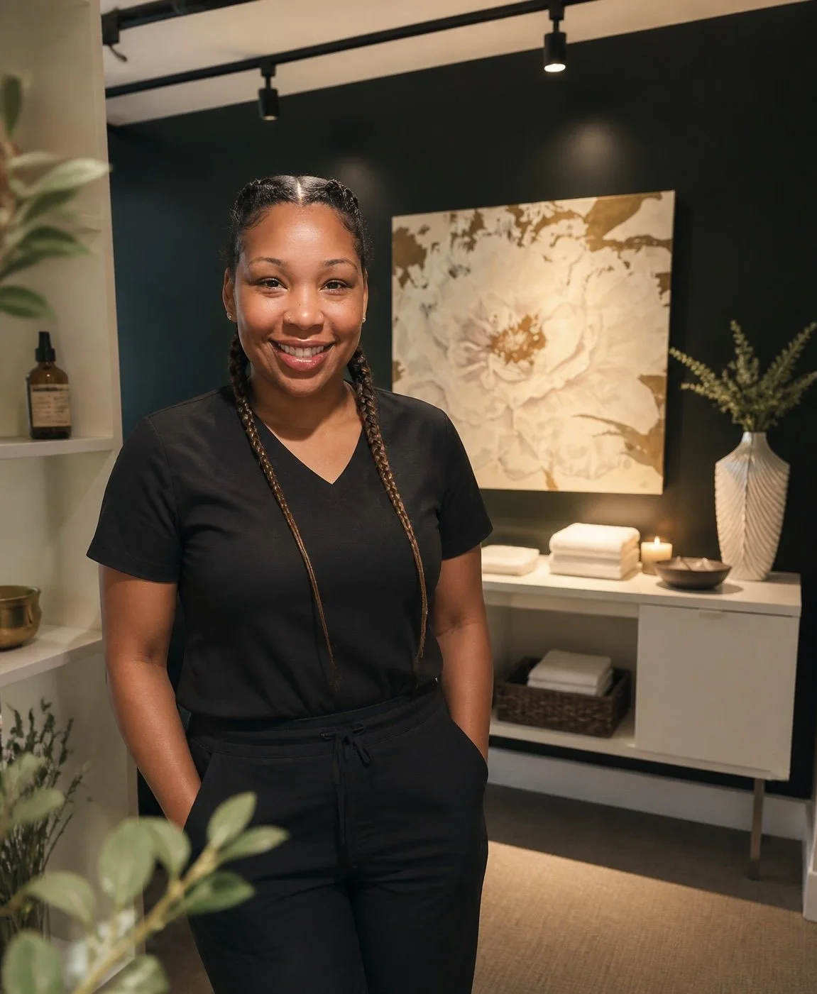 Calm treatment room at Lei Massage and Bodywork